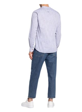 Colours & Sons Hemd Wilson Slim Fit Mit Stehkragen blau