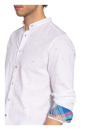 Colours & Sons Hemd Wilson Slim Fit Mit Stehkragen weiss