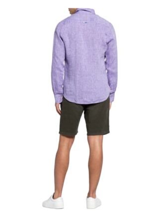 Colours & Sons Leinenhemd Liam Extra Slim Fit violett