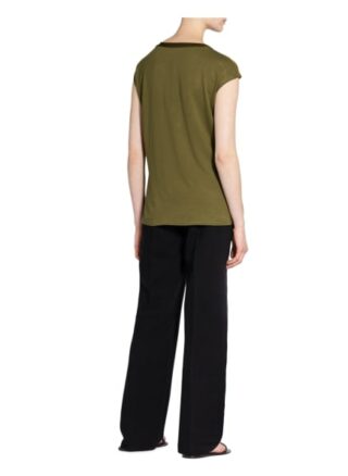 Comma T-Shirt Im Materialmix gruen