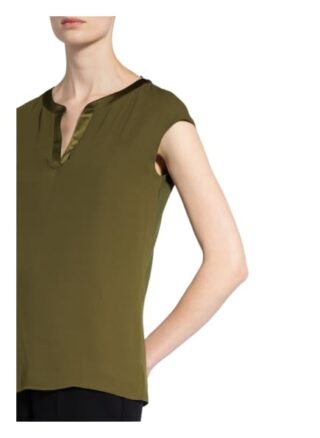 Comma T-Shirt Im Materialmix gruen