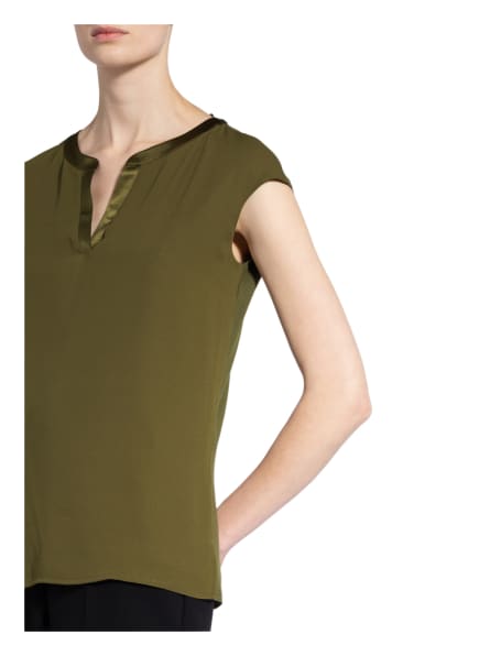 Comma T-Shirt Im Materialmix gruen Comma T-Shirt Im Materialmix gruen