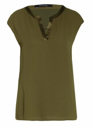 Comma T-Shirt Im Materialmix gruen
