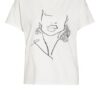 Comma T-Shirt Mit Schmucksteinbesatz weiss
