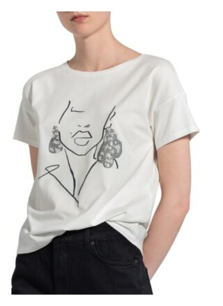 Comma T-Shirt Mit Schmucksteinbesatz weiss