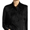 Damsel In A Dress Bluse Branwen Mit Fransenbesatz schwarz