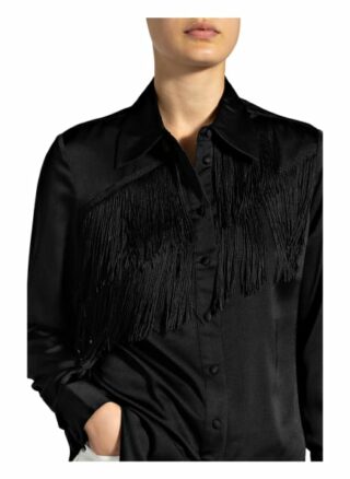 Damsel In A Dress Bluse Branwen Mit Fransenbesatz schwarz