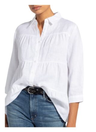 Darling Harbour Hemdbluse Aus Leinen Mit 3/4-Arm weiss
