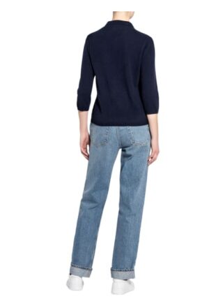 Darling Harbour Strick-Poloshirt Mit 3/4-Arm Aus Cashmere blau