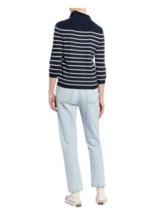 Darling Harbour Strick-Poloshirt Mit 3/4-Arm blau