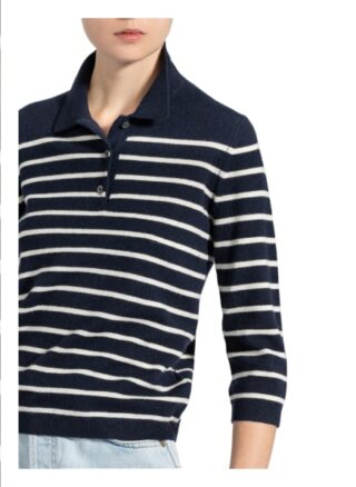 Darling Harbour Strick-Poloshirt Mit 3/4-Arm blau