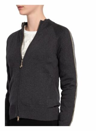 Deha Sweatjacke Mit Galonstreifen Und Glitzergarn grau