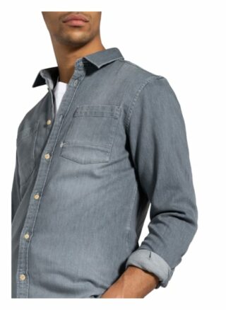 Denham Jeanshemd Axel Slim Fit grau