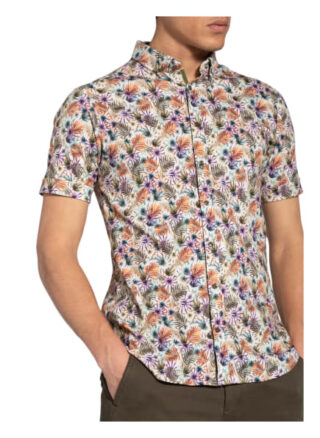 Desoto Kurzarm-Hemd Slim Fit Aus Jersey beige