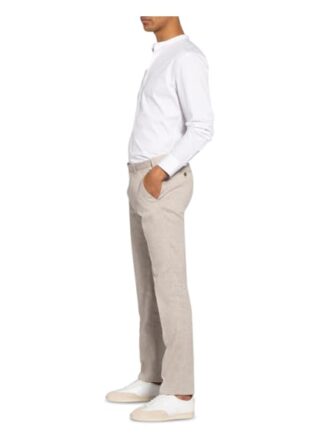 Digel Anzughose Franco Extra Slim Fit Mit Leinen beige
