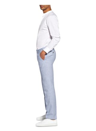 Digel Anzughose Franco Extra Slim Fit Mit Leinen blau