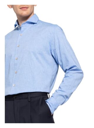 Digel Hemd Devonshire Modern Fit Mit Leinen blau
