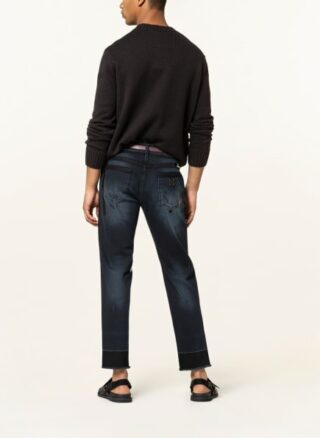 Dolce&Gabbana Destroyed Jeans Slim Fit Mit Galonstreifen blau