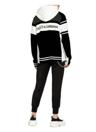 Dolce&Gabbana Hoodie Im Materialmix schwarz