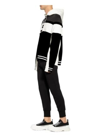 Dolce&Gabbana Hoodie Im Materialmix schwarz