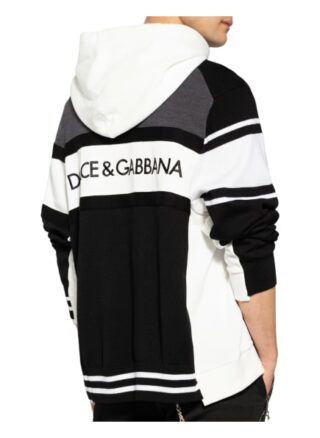Dolce&Gabbana Hoodie Im Materialmix schwarz