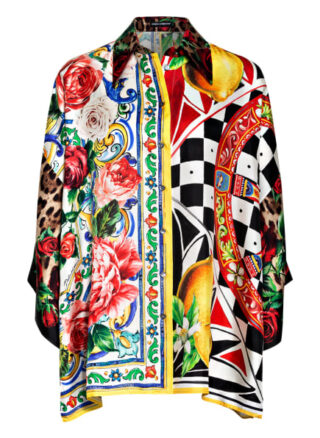 Dolce&Gabbana Oversized-Hemdbluse Aus Seide schwarz
