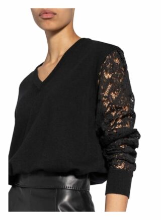 Dolce&Gabbana Pullover Mit Lochspitze Und Cashmere schwarz