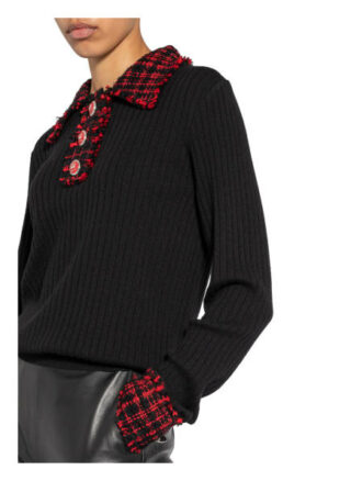 Dolce&Gabbana Strickpullover Mit Bouclé-Besatz schwarz