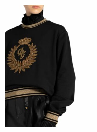Dolce&Gabbana Sweatshirt Mit Schmucksteinbesatz schwarz