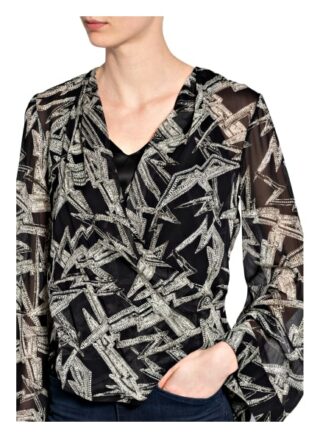 Dondup Blusenshirt In Wickeloptik schwarz
