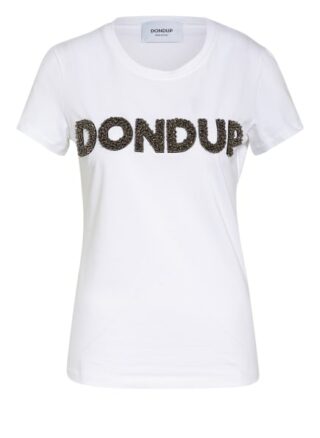 Dondup T-Shirt Mit Schmucksteinbesatz weiss