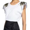 Dorothee Schumacher Top Mit Schmucksteinbesatz weiss