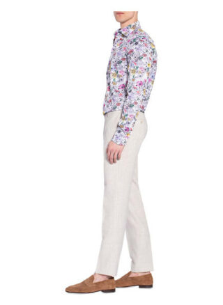 Eduard Dressler Anzughose Shaped Fit Mit Leinen weiss