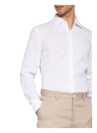 Eduard Dressler Leinenhemd Shaped Fit weiss