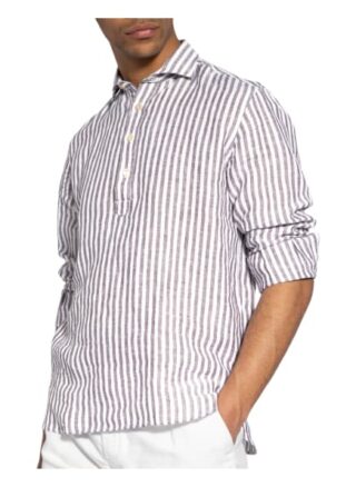 Eleventy Leinenhemd Regular Fit braun