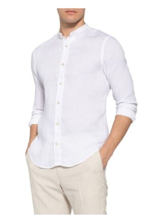 Eleventy Leinenhemd Slim Fit weiss