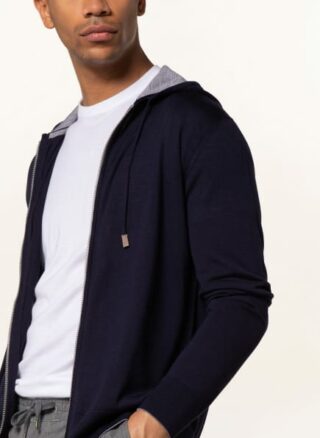Eleventy Strickjacke Mit Seide blau