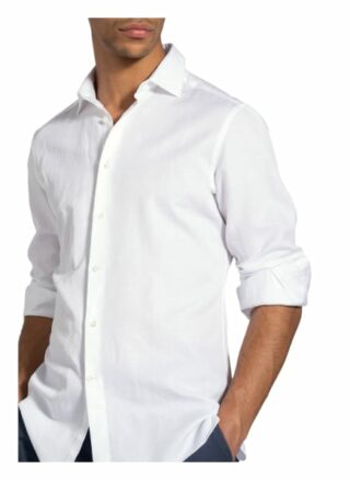 Ermenegildo Zegna Hemd Milano Extra Slim Fit Mit Leinen weiss