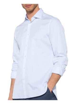 Ermenegildo Zegna Hemd Slim Fit Mit Leinen blau