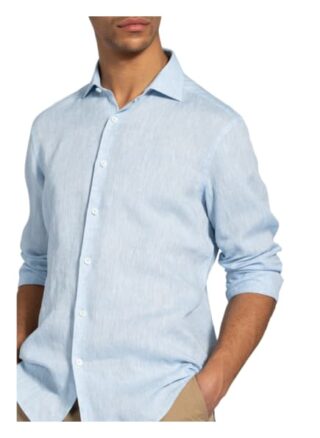 Ermenegildo Zegna Leinenhemd Regular Fit blau
