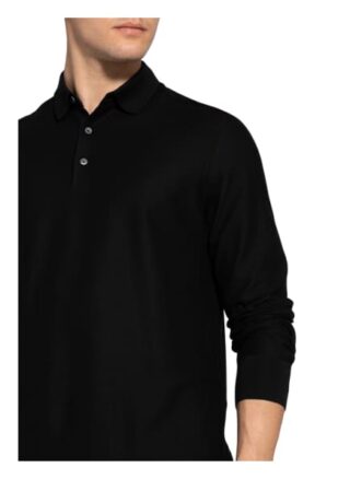 Ermenegildo Zegna Piqué-Poloshirt schwarz
