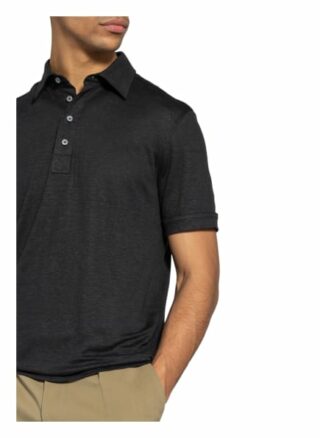 Ermenegildo Zegna Strick-Poloshirt Aus Leinen schwarz