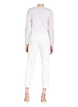 Escada Pullover Sinea Mit Schmucksteinbesatz weiss