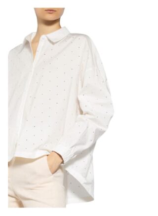 Essentiel Antwerp Oversized-Hemdbluse Zaboon Mit Schmucksteinbesatz weiss