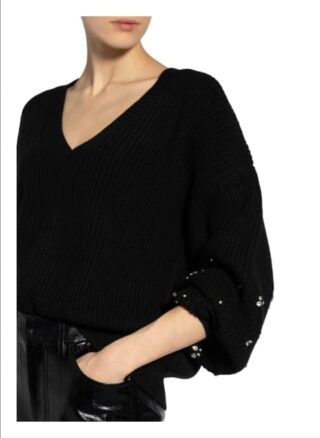 Essentiel Antwerp Pullover Zenegal Mit Schmucksteinbesatz schwarz