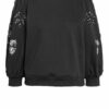 Essentiel Antwerp Sweatshirt Zita Mit Paillettenbesatz schwarz