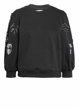 Essentiel Antwerp Sweatshirt Zita Mit Paillettenbesatz schwarz