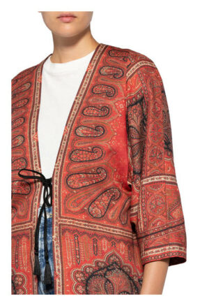 Etro Kimono Mit Leinen rot
