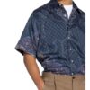 Etro Kurzarm-Hemd Comfort Fit blau
