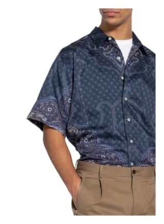 Etro Kurzarm-Hemd Comfort Fit blau